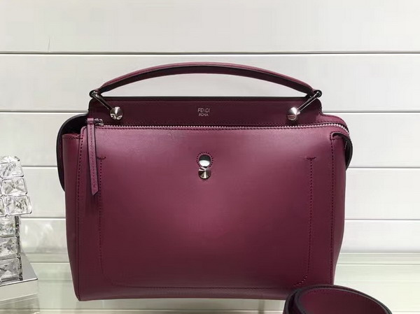 Fendi Dotcom Bordeaux Leather Handbag and White Clutch Bag for Sale