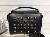 Fendi Dotcom Gold Edition Black Leather Handbag and Clutch Bag for Sale