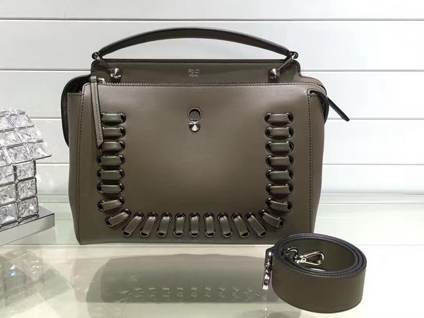 Fendi Dotcom Grey Leather Handbag for Sale