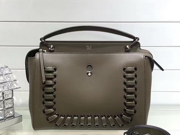 Fendi Dotcom Grey Leather Handbag for Sale