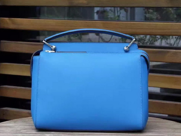 Fendi Dotcom Leather Satchel in Blue for Sale