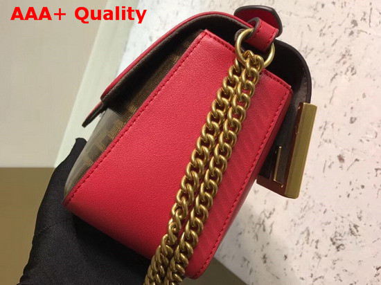 Fendi Double F Red Leather and Glazed Fabric Replica