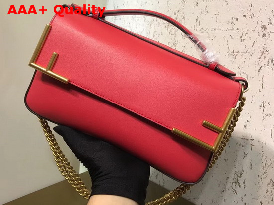 Fendi Double F Red Leather and Glazed Fabric Replica