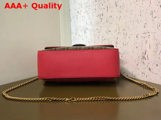 Fendi Double F Red Leather and Glazed Fabric Replica