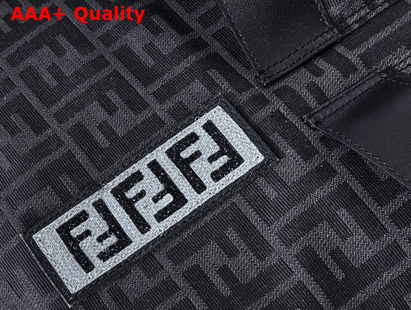 Fendi Drawstring Backpack in Black FF Jacquard Fabric Replica