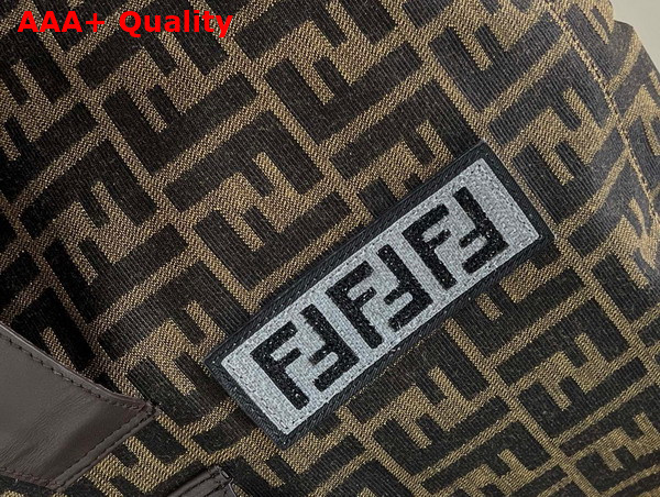 Fendi Drawstring Backpack in Brown FF Jacquard Fabric Replica