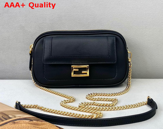 Fendi Easy 2 Baguette Bag in Black Leather Replica