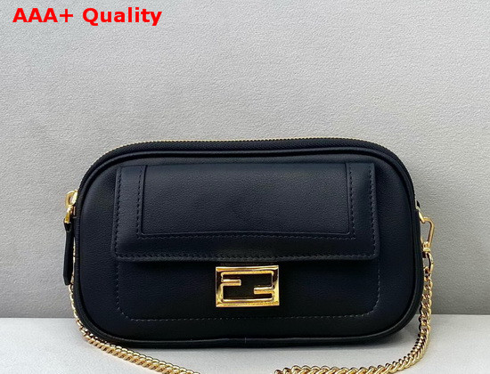 Fendi Easy 2 Baguette Bag in Black Leather Replica