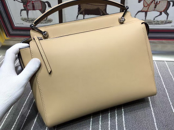 Fendi Fashion Show Dotcom Beige Leather Handbag With Flowers for Sale