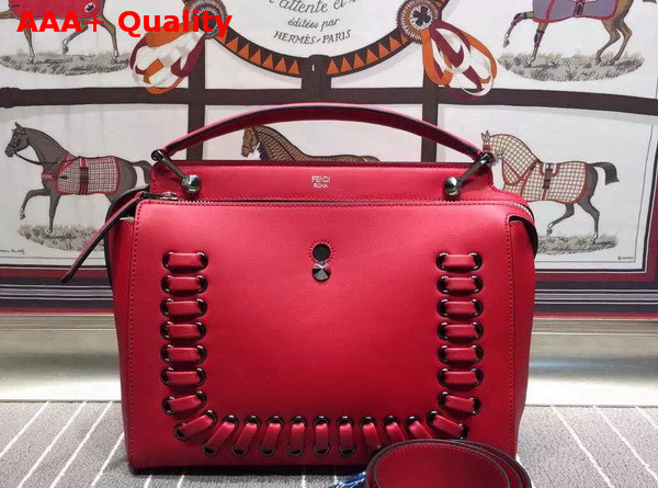 Fendi Fashion Show Dotcom Red Leather Handbag with Pink Clutch Bag for Sale