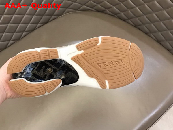 Fendi Faster Trainers Beige Nubuck Leather Low Tops Replica