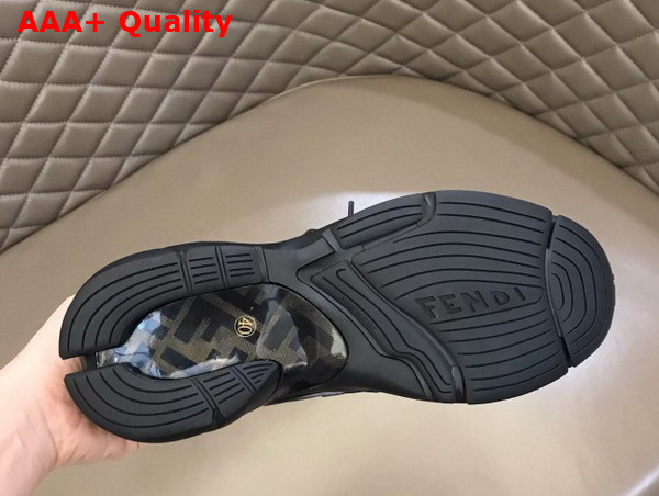 Fendi Faster Trainers Black Nubuck Leather Low Tops Replica