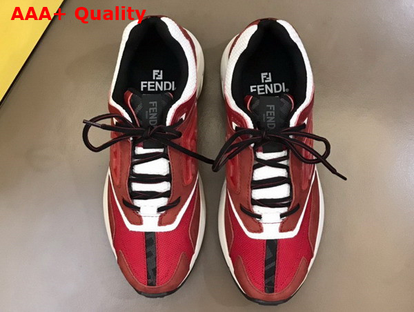 Fendi Faster Trainers Burgundy Nubuck Leather Low Tops Replica