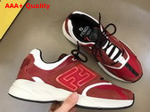 Fendi Faster Trainers Burgundy Nubuck Leather Low Tops Replica