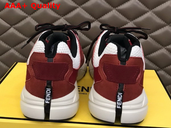 Fendi Faster Trainers Burgundy Nubuck Leather Low Tops Replica