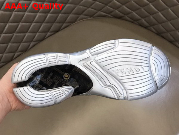 Fendi Faster Trainers Gray Nylon Low Tops Replica