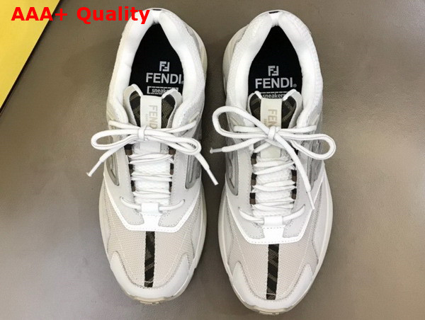 Fendi Faster Trainers White Nubuck Leather Low Tops Replica