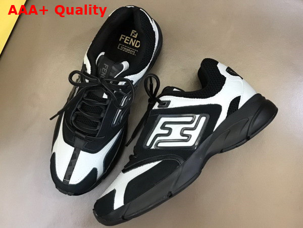 Fendi Faster Trainers White and Black Leather Replica