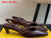 Fendi Ffold Brown Eel Leather Low Heeled Slingbacks Replica