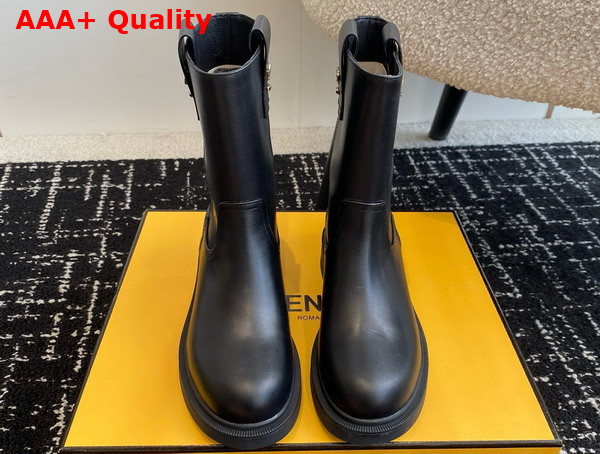 Fendi Filo Black Leather Ankle Boots Replica