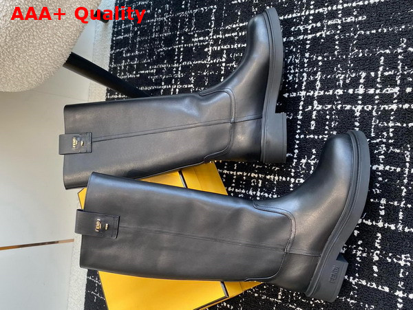 Fendi Filo Black Leather Boots Replica