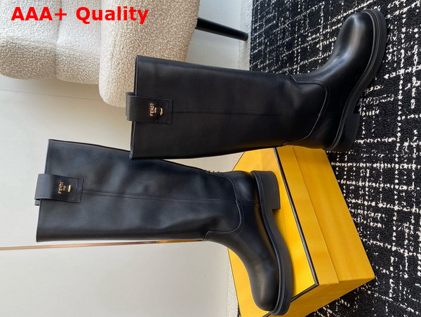 Fendi Filo Black Leather Boots Replica