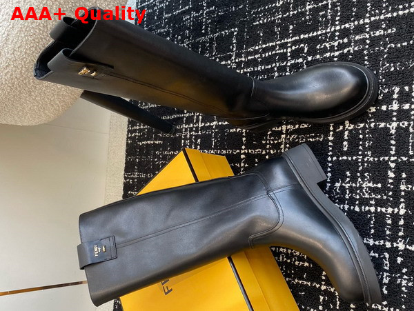 Fendi Filo Black Leather Boots Replica