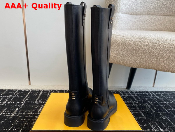 Fendi Filo Black Leather Boots Replica