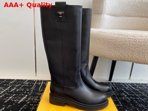 Fendi Filo Black Leather Boots Replica