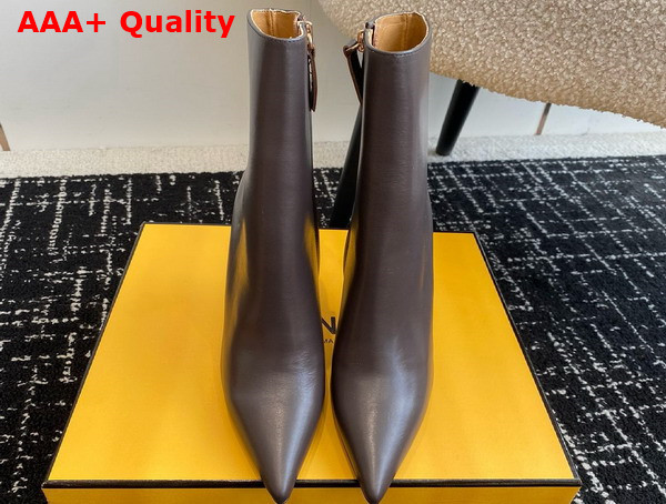 Fendi First High Heeled Ankle Boots in Brown Leather Replica