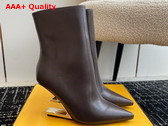 Fendi First High Heeled Ankle Boots in Brown Leather Replica