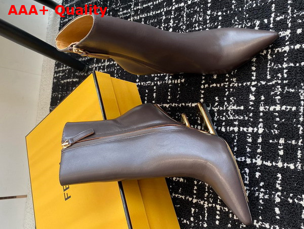 Fendi First High Heeled Ankle Boots in Brown Leather Replica