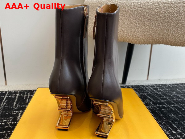 Fendi First High Heeled Ankle Boots in Brown Leather Replica