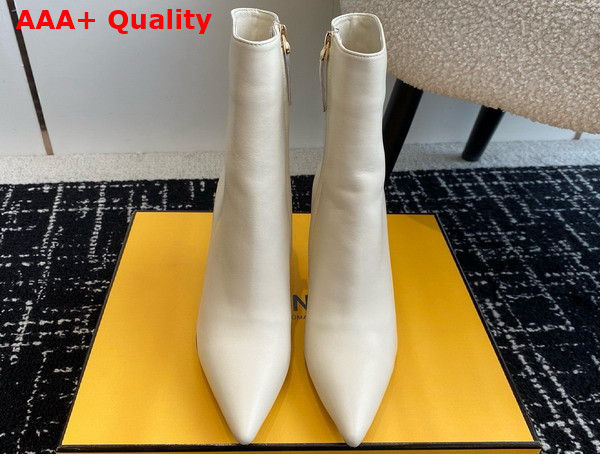 Fendi First High Heeled Ankle Boots in White Leather Replica