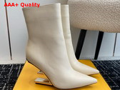 Fendi First High Heeled Ankle Boots in White Leather Replica