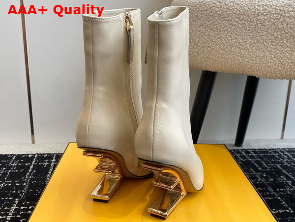 Fendi First High Heeled Ankle Boots in White Leather Replica