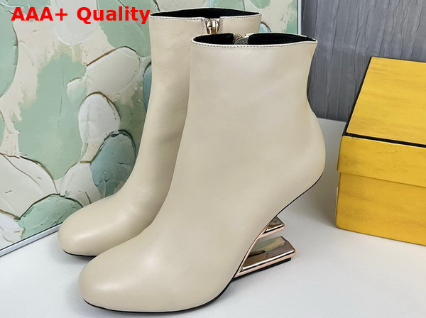 Fendi First High Heeled Boots in Beige Nubuck Leather Replica