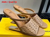 Fendi First High Heeled Sandals in Pink Interlaced Leather Replica