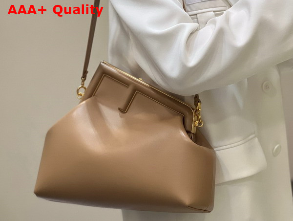 Fendi First Medium Beige Leather Bag Replica