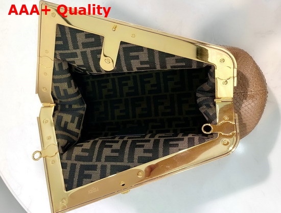 Fendi First Medium Beige Python Bag Replica