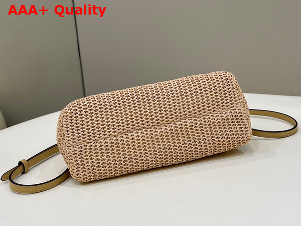 Fendi First Small Beige Raffia Macrame Bag Replica