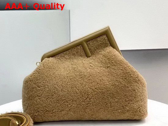 Fendi First Medium Beige Sheepskin Bag Replica