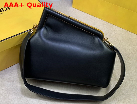 Fendi First Medium Black Leather Bag Replica