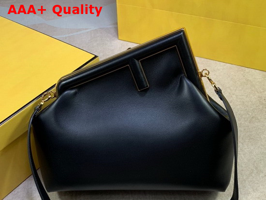 Fendi First Medium Black Leather Bag Replica