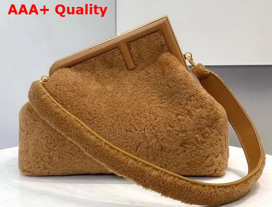 Fendi First Medium Brown Sheepskin Bag Replica