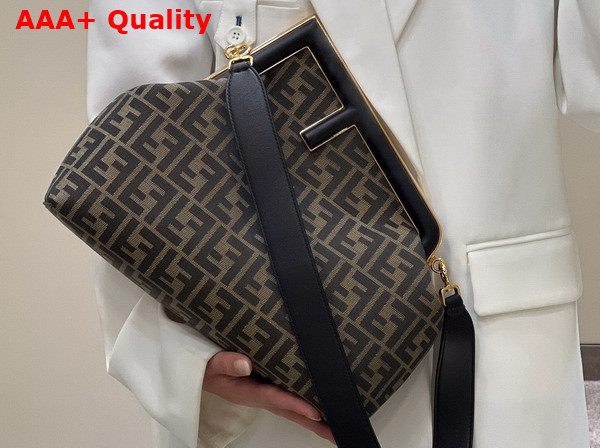 Fendi First Medium FF Jacquard Fabric Bag Replica