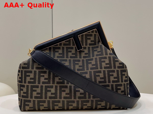 Fendi First Medium FF Jacquard Fabric Bag Replica