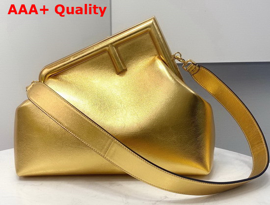 Fendi First Medium Gold Leather Bag Replica