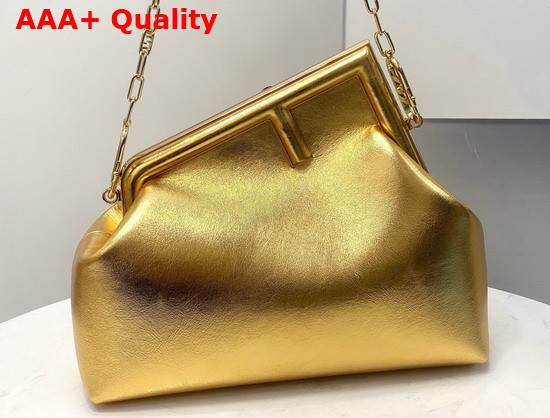 Fendi First Medium Gold Leather Bag Replica