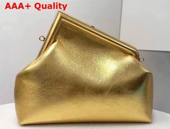 Fendi First Medium Gold Leather Bag Replica